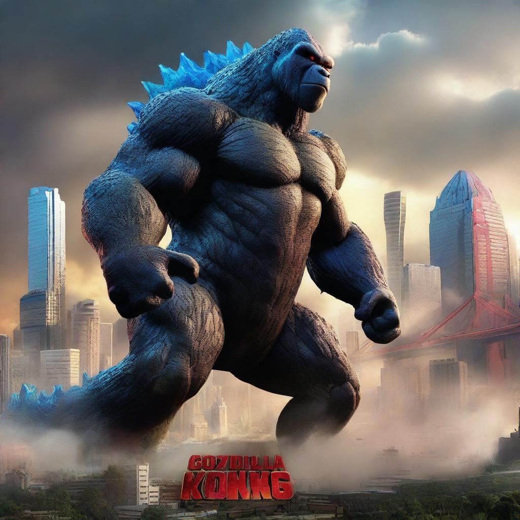 A 3D rendered movie poster for Disney Pixar's "Godzilla vs