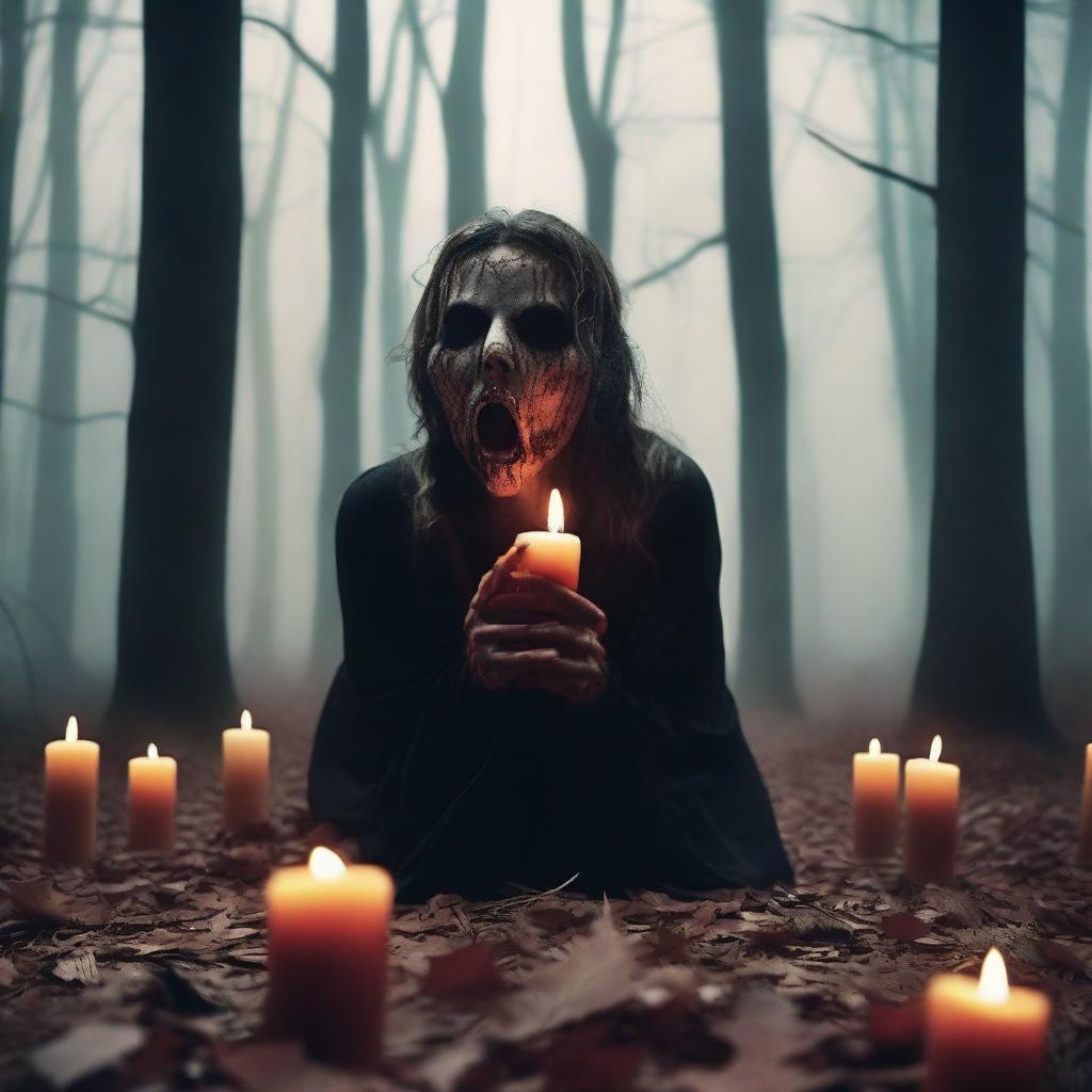 Create a violent and horrifying image set in October