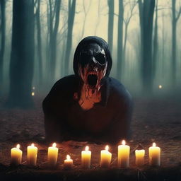 Create a violent and horrifying image set in October