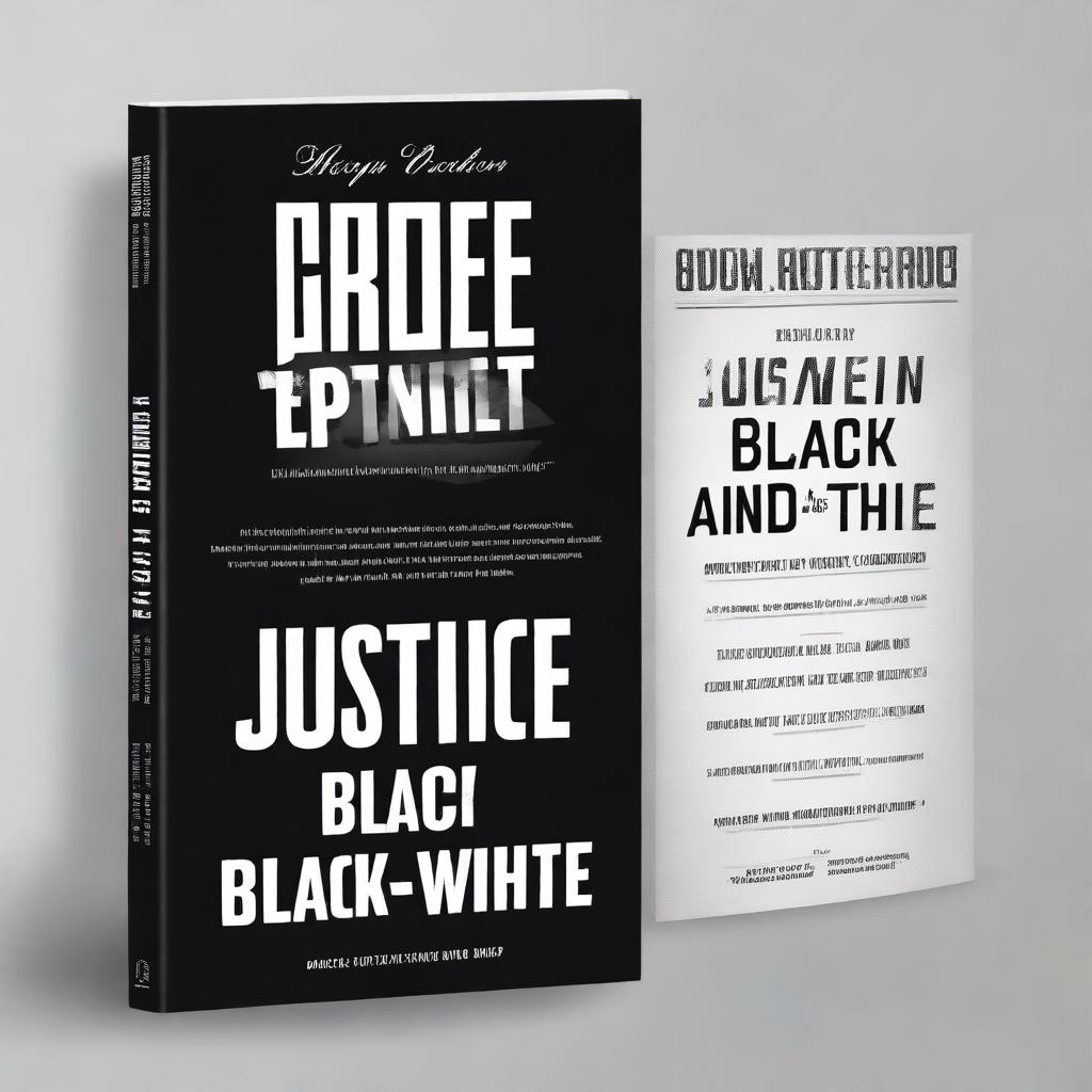 Create a book cover for an ebook titled 'Justice in Black and White' with the subtitle 'How Gregg Olsen Changed True Crime'