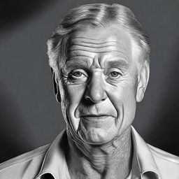 A black and white portrait of Gregg Olsen, showcasing his features with detailed shading and contrast