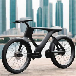 A sleek and modern electric bike with an aerodynamic design, featuring a powerful battery and smooth tires