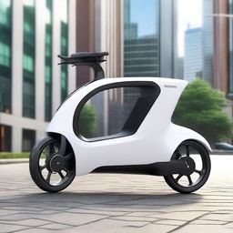 A futuristic and innovative vehicle that combines the features of an electric bike and a car