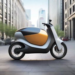 A futuristic and innovative vehicle that combines the features of an electric bike and a car