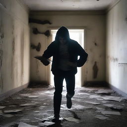 A 22-year-old male journalist is sprinting through an abandoned asylum in the middle of the woods, chased by a demonic creature that has taken over the body of a former doctor