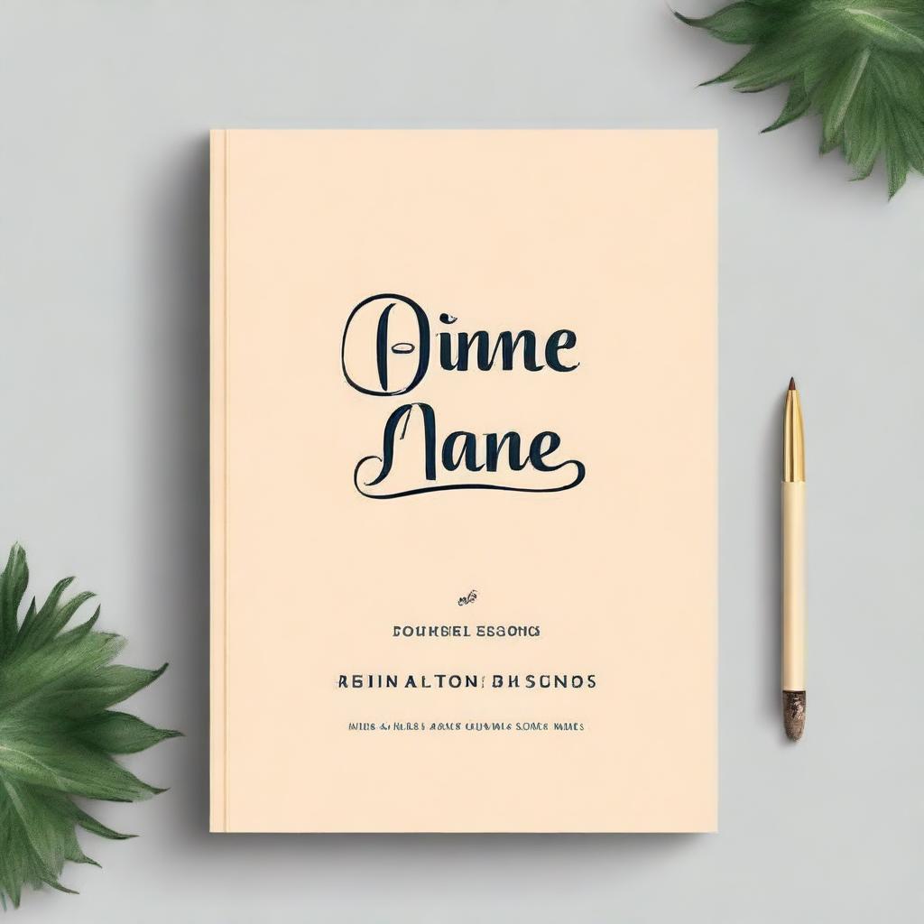 Create a book cover featuring a title and author's name