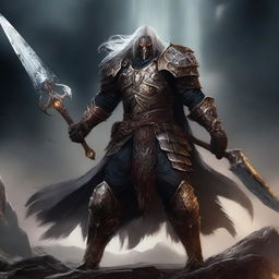 Create an image of Starscourge Radahn, the imposing and legendary character from Elden Ring