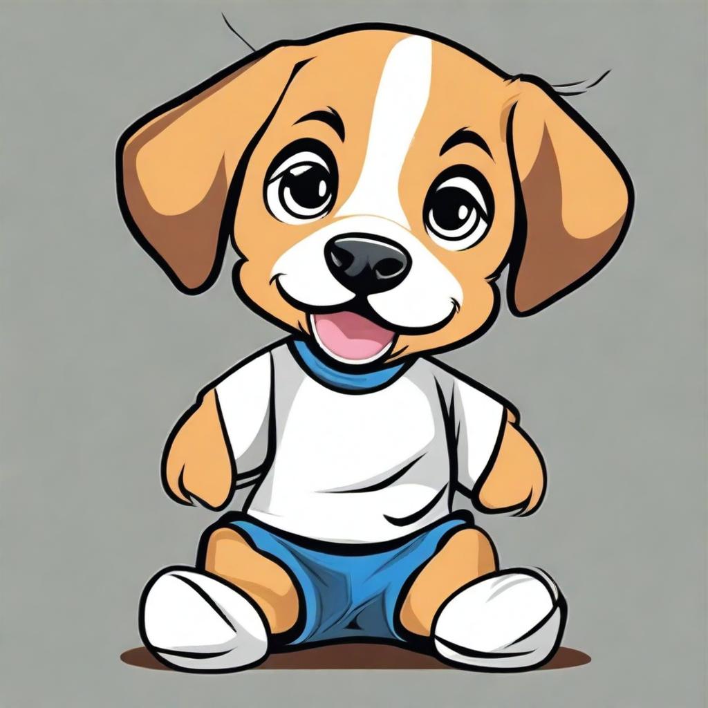 Create a playful and humorous t-shirt design featuring an adorably mischievous puppy