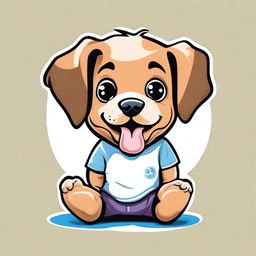 Create a playful and humorous t-shirt design featuring an adorably mischievous puppy