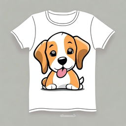 Create a playful and humorous t-shirt design featuring an adorably mischievous puppy