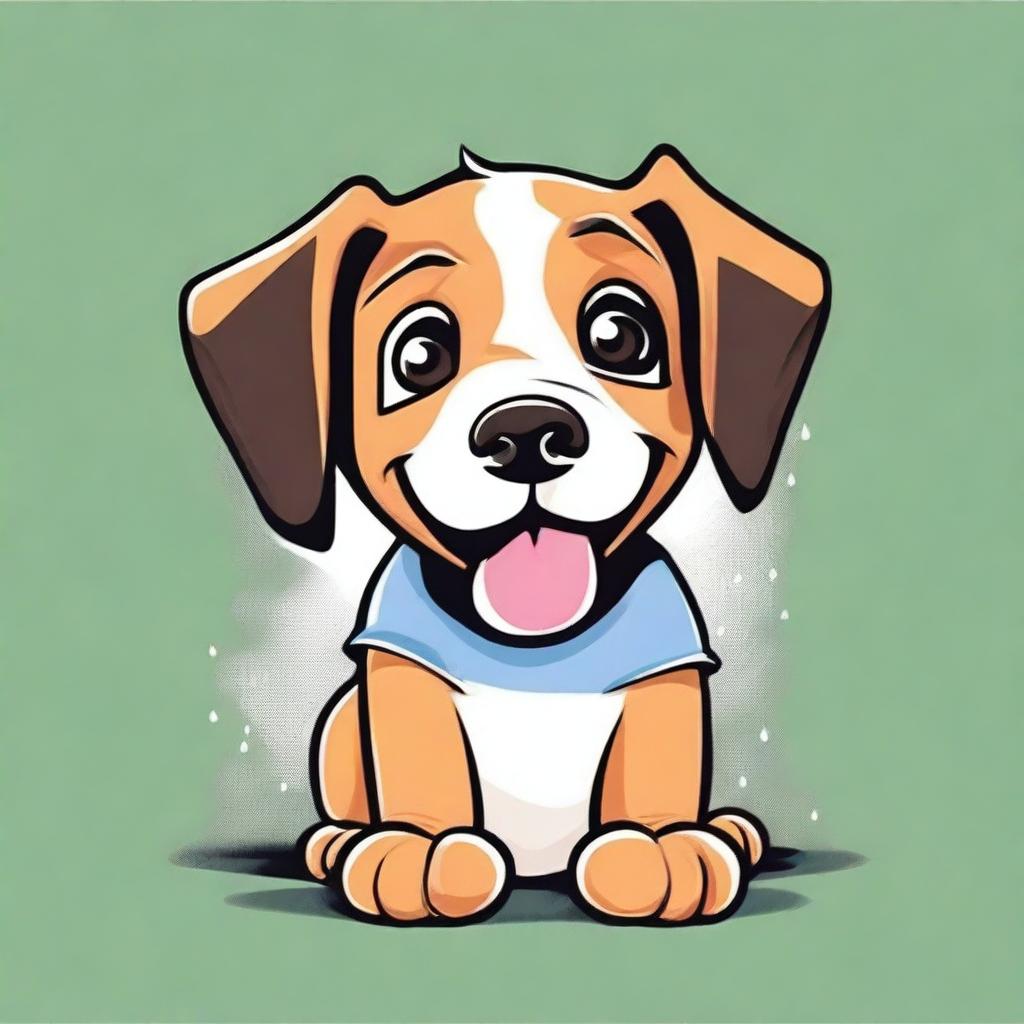 Create a playful and humorous t-shirt design featuring an adorably mischievous puppy