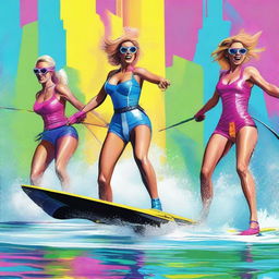 A humorous spoof on 'Birds of Prey' titled 'Walls of Spray' featuring characters engaged in waterskiing