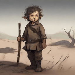 A Lightfoot Halfling from the grasslands, who has experienced war and destruction in his home