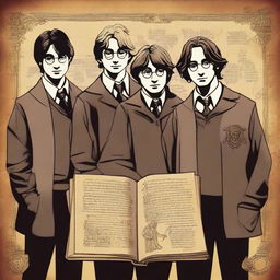 Create an image of the Marauders from the Harry Potter series