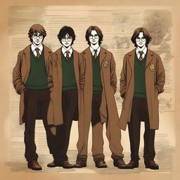 Create an image of the Marauders from the Harry Potter series