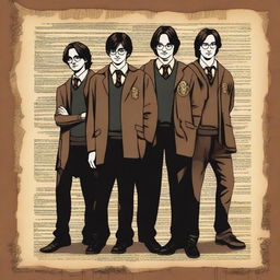 Create an image of the Marauders from the Harry Potter series