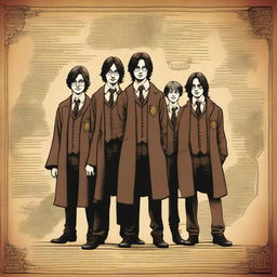 Create an image of the Marauders from the Harry Potter series