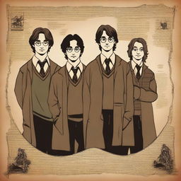 Create an image of the Marauders from the Harry Potter series