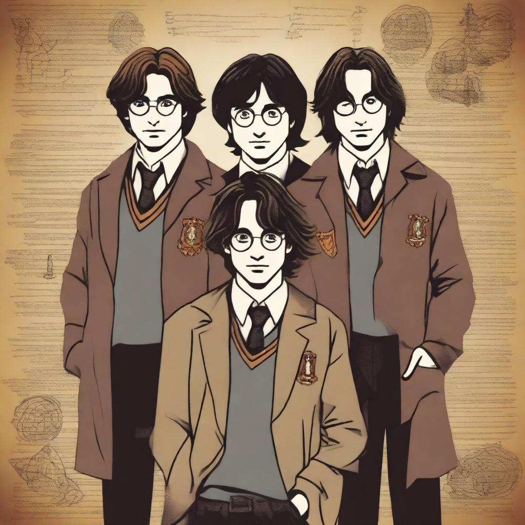 Create an image of the Marauders from the Harry Potter series