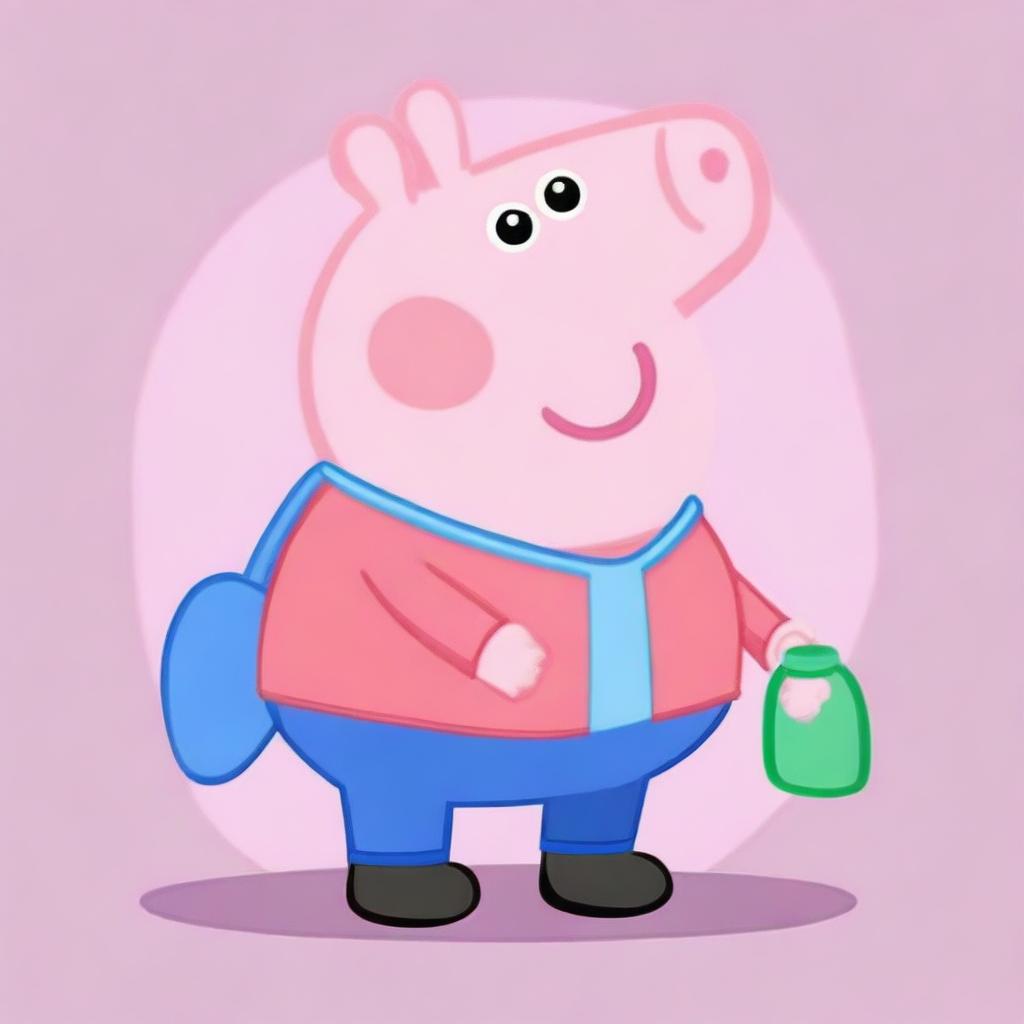 Create an image of a new Peppa Pig character named Antony Pig