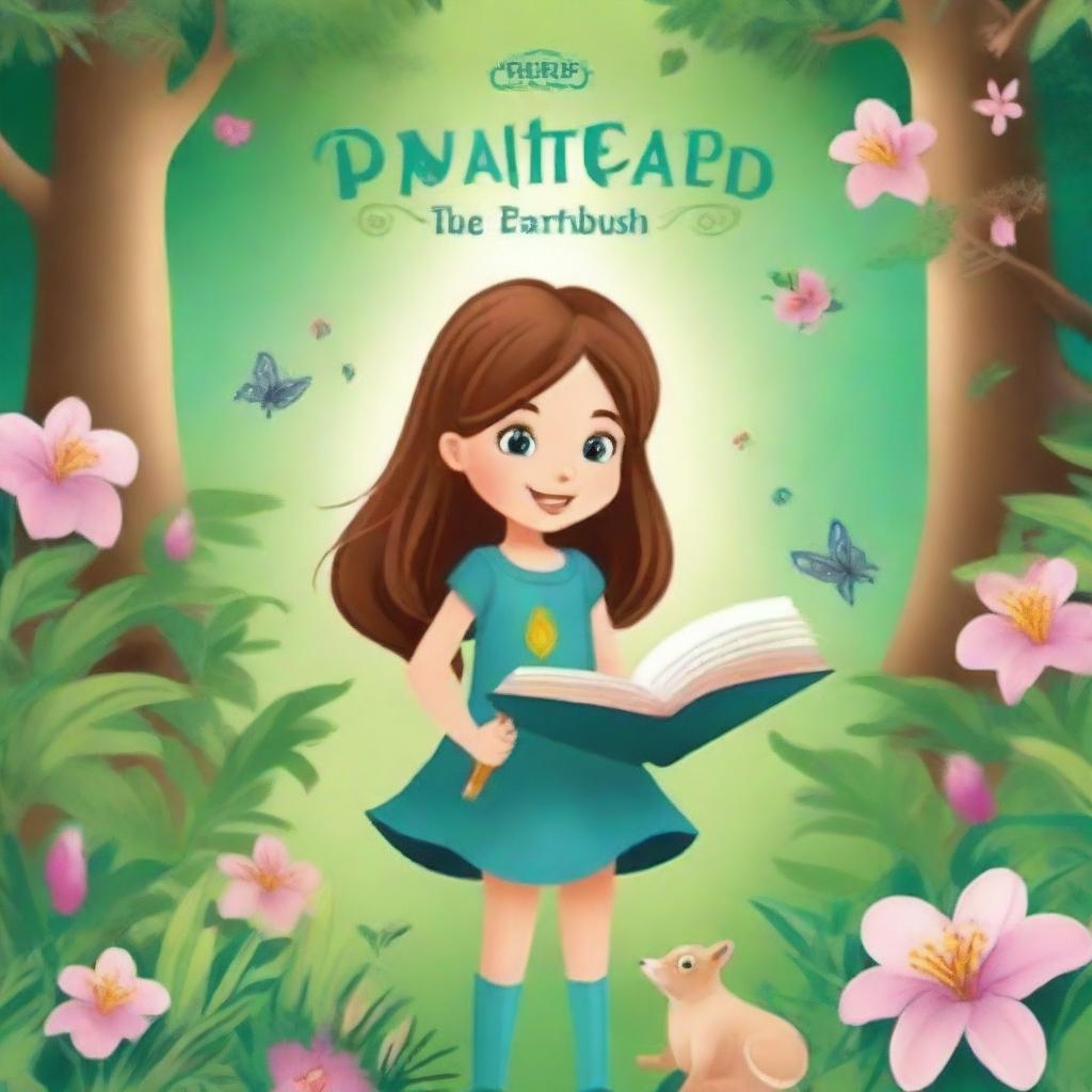 Create a whimsical and magical book cover for "The Enchanted Paintbrush: Lily's Magical Adventure