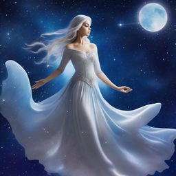 Visualize the moon princess Selene in your mind's eye—a silver-haired figure dancing among stars, her gown trailing stardust