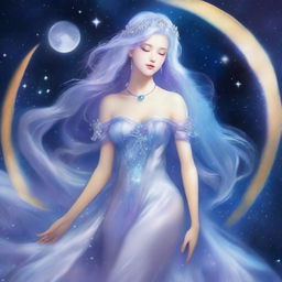 Visualize the moon princess Selene in your mind's eye—a silver-haired figure dancing among stars, her gown trailing stardust