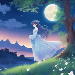 One fateful night, as the moon hung low over the Earth, Selene, the moon princess, descended