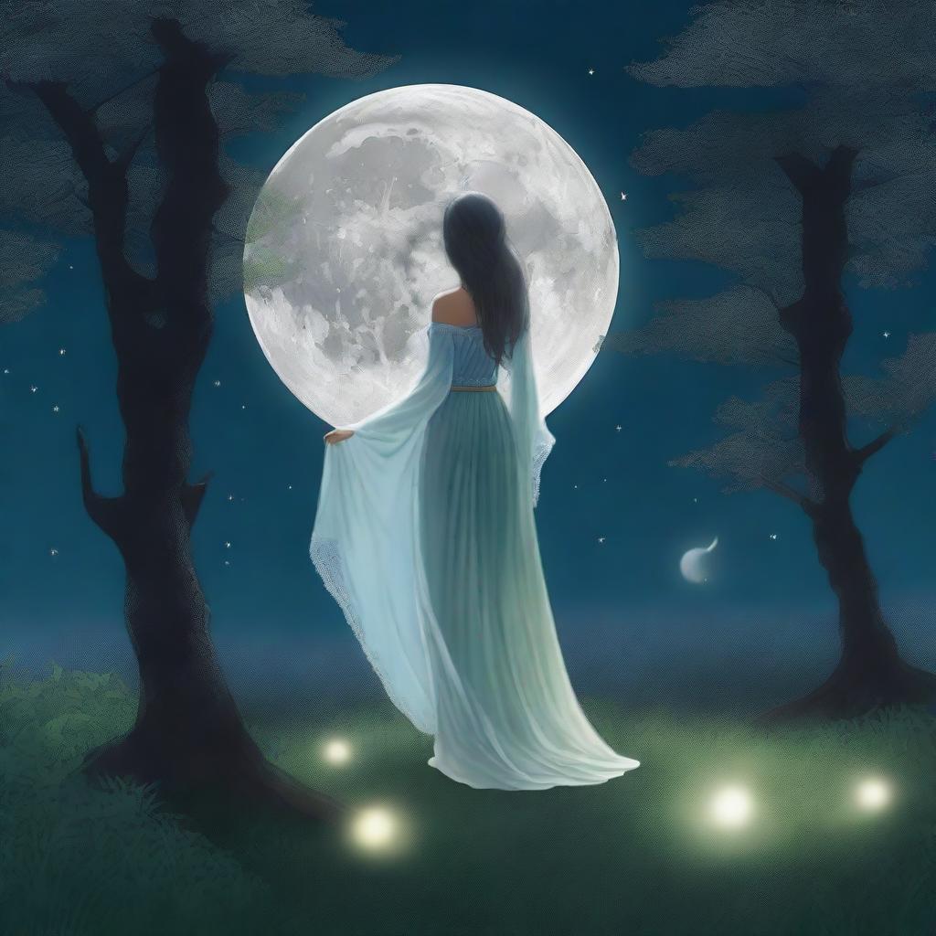 One fateful night, as the moon hung low over the Earth, Selene (the moon princess) descended