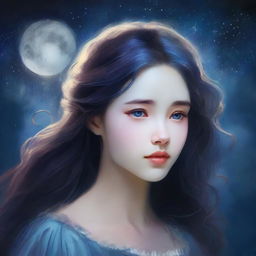 In a sleepy village, Selene, the moon princess, met a young artist named Kai