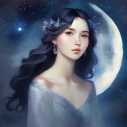 In a sleepy village, Selene, the moon princess, met a young artist named Kai