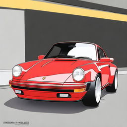 Create an image of a 1989 Porsche 930 Slantnose