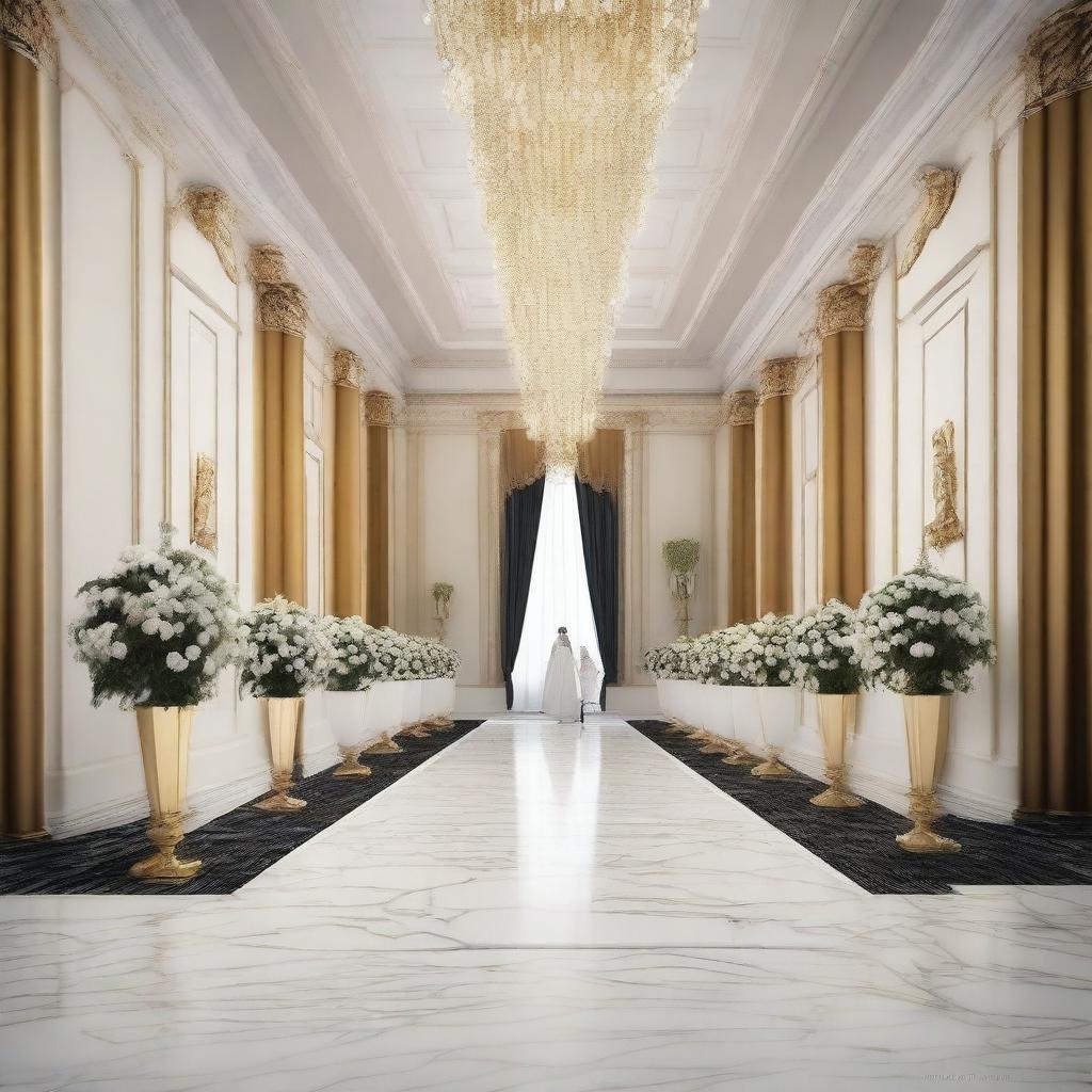 Create the interior of an award hall that is 4 meters high