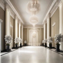 Create the interior of an award hall that is 4 meters high