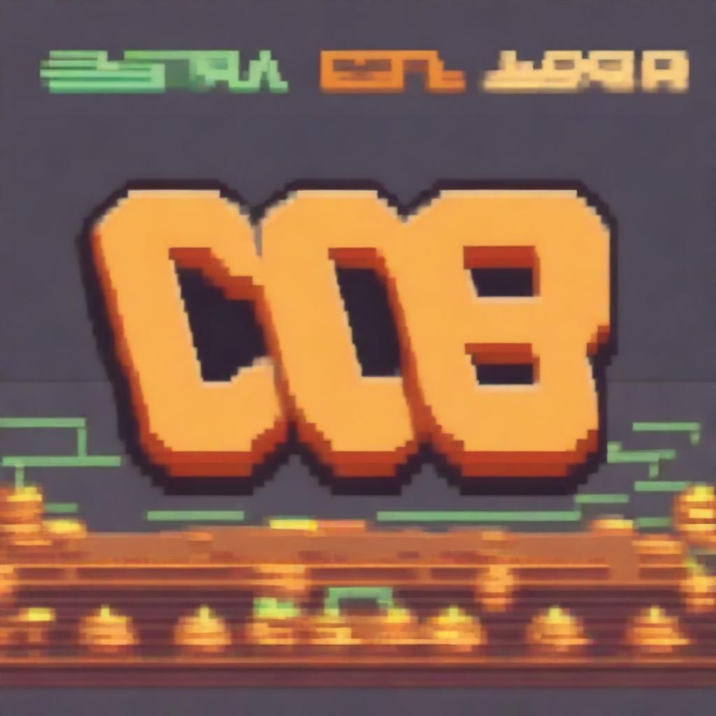 A title screen for a custom pixel art game featuring two large orange letters 'MB'