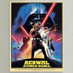 Create a Star Wars movie poster titled 'Renewal Intelligence Strikes Back'