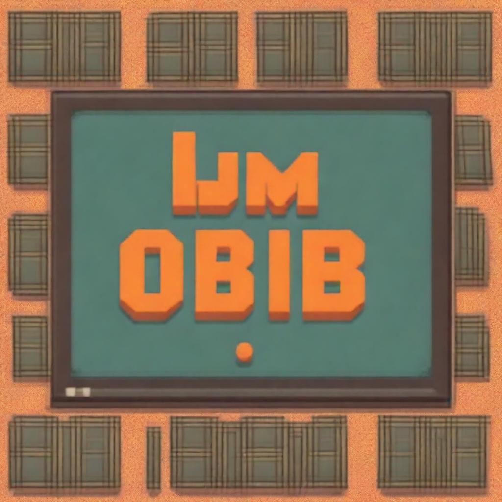 A title screen for a pixel art game featuring two large orange letters 'MB'