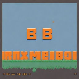 A title screen for a pixel art game featuring only two large orange letters 'MB' on a plain background