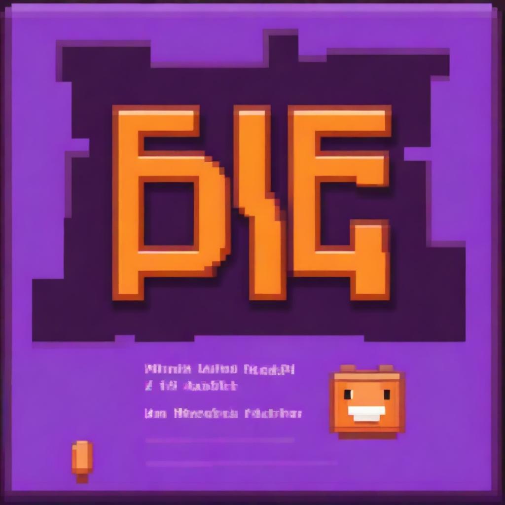 A title screen for a custom pixel art game featuring two large orange letters 'B' and 'M'