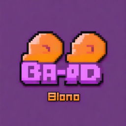 A title screen for a custom pixel art game featuring two large orange letters 'B' and 'M'