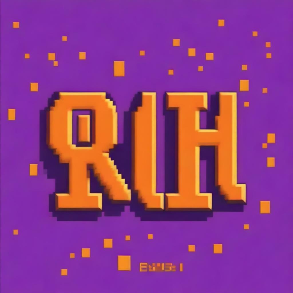 A title screen for a custom pixel art game featuring two large orange letters 'B' and 'M'