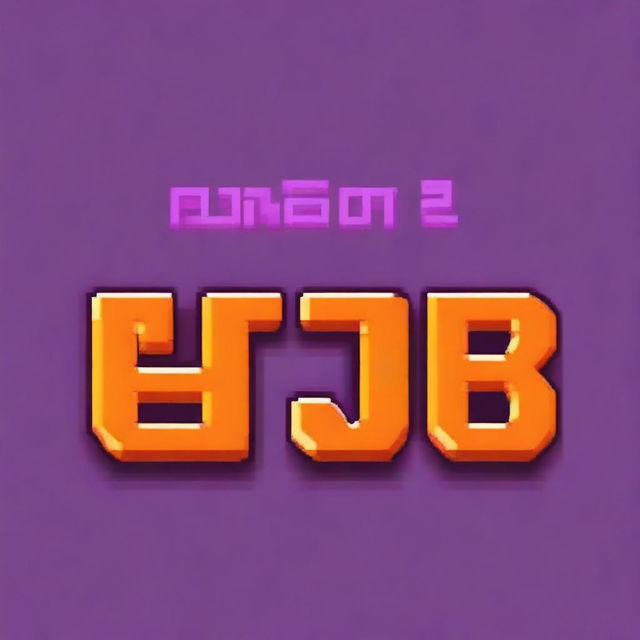 A title screen for a custom pixel art game featuring two large orange letters 'B' and 'M'