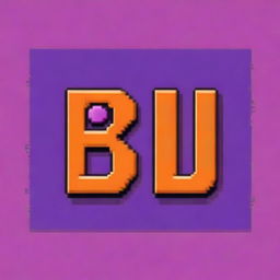 A title screen for a custom pixel art game featuring two large orange letters 'B' and 'M'