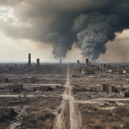 A dystopian vision of Earth's future if all goes wrong. Picture barren landscapes, abandoned cities overrun by nature, and smoke-filled skies shadowing remnants of civilization.