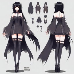 A full-body character design for a Japanese horror game