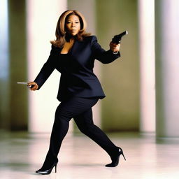 A high-quality action movie scene featuring Queen Latifah