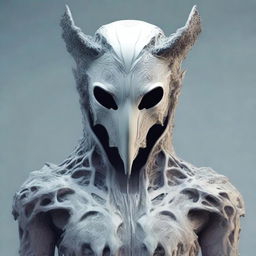 Create an image of a humanoid creature wearing a mask