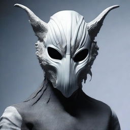 Create an image of a humanoid creature wearing a mask