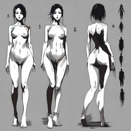 A character design for a horror game set in Japan