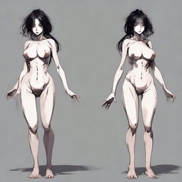 A character design for a horror game set in Japan